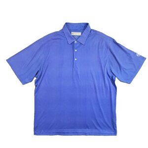 Donald Ross Georgia Club Polo Men's Size XXL Blue Geometric Golf Performancewear